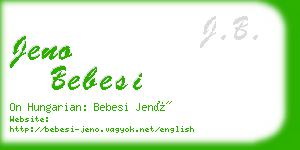 jeno bebesi business card